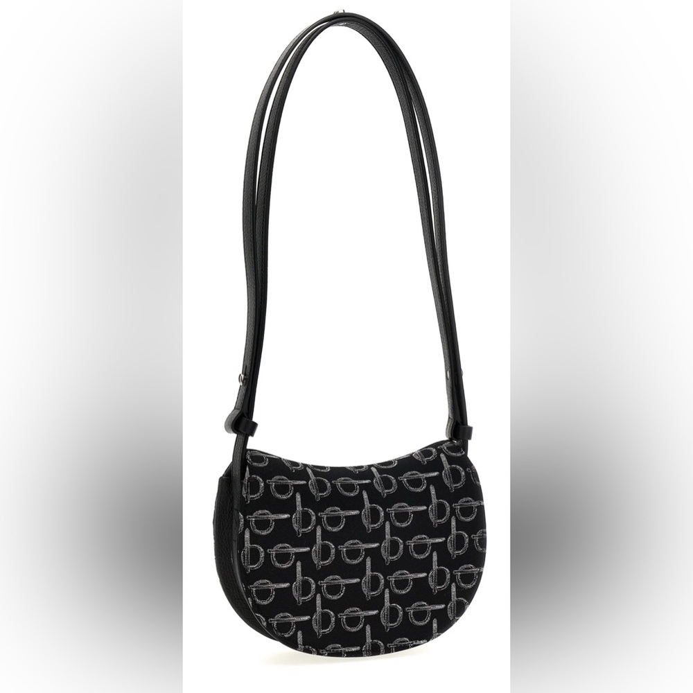 NEW $1750 Burberry Black and Gray Shoulder Bag rocking horse silver hardware - Picture 3 of 6